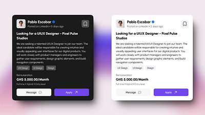 Job Posting UI Design dailyui dailyux design designer figma job ui ui design ui designer uidesign uiux uiux design user experience user interface ux ux design ux designer uxdesign