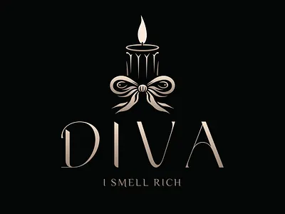 DIVA candle light modem logo design candle logo feminine logo logo luxury logo modern logo