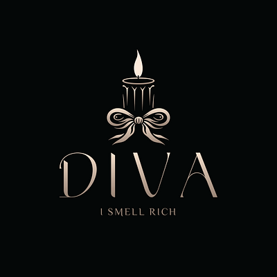 DIVA candle light modem logo design candle logo feminine logo logo luxury logo modern logo