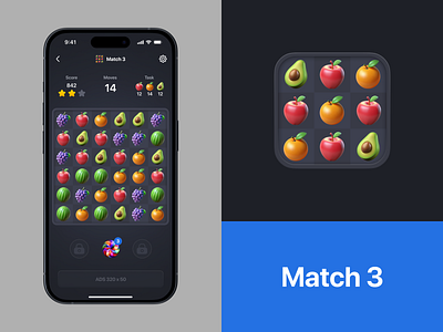 Match 3 Game UI Design design game design game ui match 3 mobile app design mobile ui ui ui design