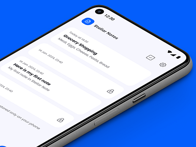 Stellar Notes adnroid anti spy antispy app application clean design list listing material notes privacy reminders secure shopping list spy stellar ui ux