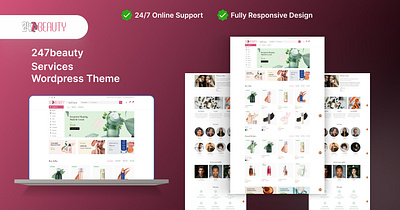 Home Page Design of (247beauty) branding design full web graphic design illustration landing live logo minimal page typography ui ux vector view wordpress