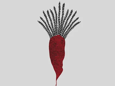 Carrot Illustration abstract art branding carrot art cook book style designs for inspiration detailed art digital art digital illustration digital print graphic design illustration latest design style mid century modern style original art poster style procreate art red and black retro style trending art style vintage style