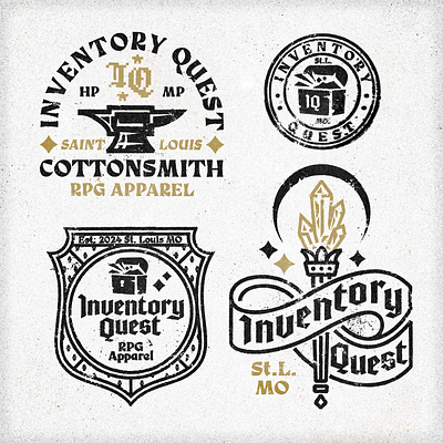 IQ T-Shirt Design Flash Sheet antiques anvil apparel brand art chest coat of arms crystals ephemera flash sheet gaming gui heraldry inventory iq quest retro texture rpg texture treasure vintage texture