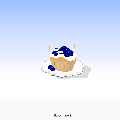 Blueberry muffin 🫐🧁 blueberry muffin design inspiration digital art dribble art food illustration graphic design illustration minimalist design