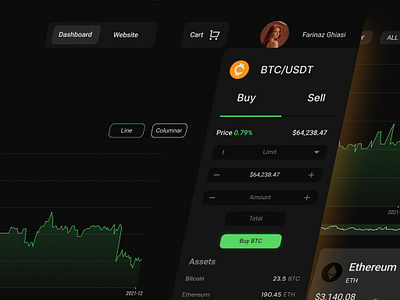 Crypto Dashboard Web Design crypto cryptodashnoard dashboard ui uiux web webdesign