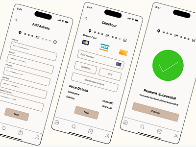 Payment methods mobile app payment ui
