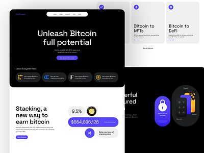 Unleash Bitcoin Full Potential NFT Design app design bitcoin crypto landing page design nft web design