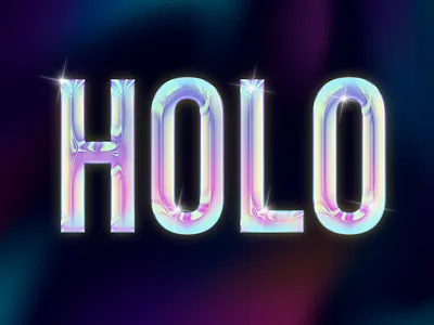 Holographic Effect design graphic design typography