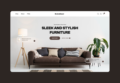 EvolveDecor - Ecommerce Hero Section ecommerce landing page ui uiux user experience user interface web webdesign website