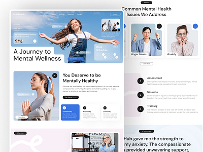 Mental Health and Wellness Landing page design fitness health health web design ui design web design website design wellness