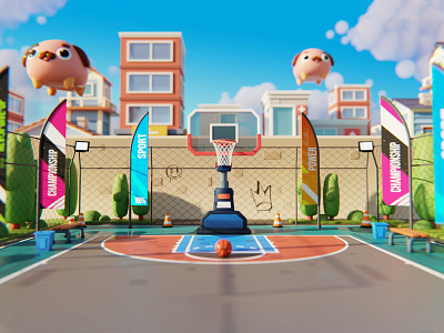 Hoops 3D 3d 3d illustration basketball basketball game blender colorful game gameart gamedev hoops lowpoly mobilegame web3