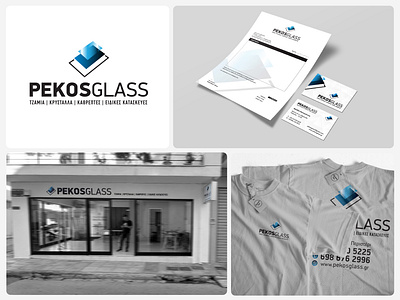 PEKOSGLASS Company brand identity branding business card company construction creative design graphic design illustration logo logo design logotype mock up sign t shirt typography vector