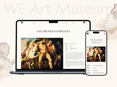 WE Art Museum Website art art gallery colors design interface minimalistic museum ui uiux user interface web website