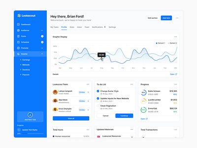 SaaS Dashboard - Lookscout Design System dashboard design design system figma lookscout modern saas ui web application webapp