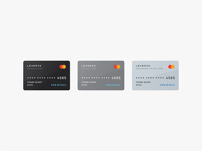 Three types of payment cards for Leveris