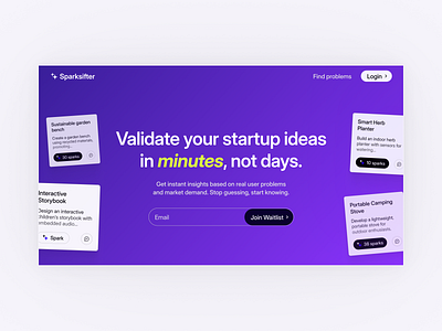 Sparksifter buildinginpublic cleanlayout cta ideas indie startup