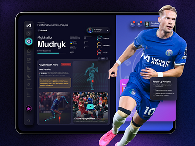 AI System for Managing Football Teams ⚽️ 3d ai ball chelsea design football mbappe mudryk productdesign soccer sport ui ukraine ux