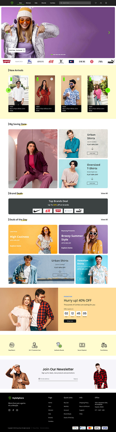 Style Sphere - Clothing Website branding clothing website ecommerce ecommerce app ecommerce website figma logo prototyping ui uiux webdesign wireframing