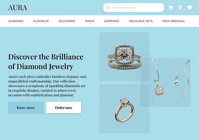 Aura Diamond Jewelry Website jewelry design project documentation ui