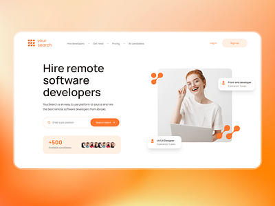 YourSearch - Platform for hiring and job search landing page hiring platform ui
