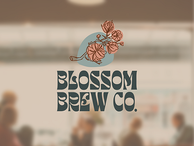 Blossom Brew Co. branding aesthetic branding coffee coffee bags coffee beans coffee brand coffee shop design coffee shop logo design flowers illustration illustrator labels lineart logo design modern packaging