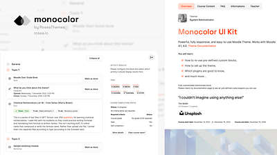 monocolor - moodle theme edu lms minimal moodle simple theme