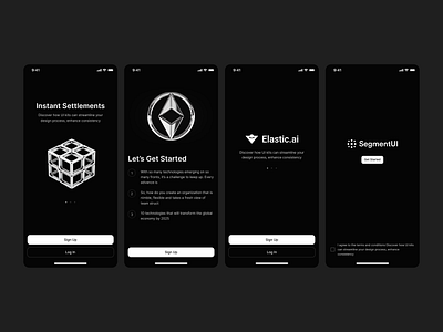 Onboarding Template dark design system figma framer get started illustration onboarding silver template ui kit