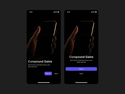 Dark Onboarding challenge concept dark design figma minimal onboarding phone purple template ui kit