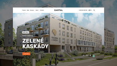 Main Page for Gartal Site animations building corporate website daily ui daily ux design design studio main page main page design maps promosite property real estate real estate design site development solar digital ux ui design website design