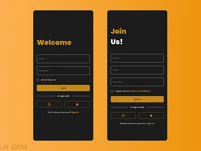 Login/Sign up - Daily UI 001 dailyui001 design graphic design ui