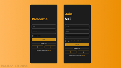 Login/Sign up - Daily UI 001 dailyui001 design graphic design ui