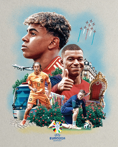 The Last four #euro2024 collage art digital collage euro2024 jordan pickford lamine yamal mbappe photoshop smsports sports collage sports design xavi simons