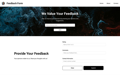 Feedback Form behance dailyui design designinspiration dribble feedback figma form prototyping trending typography ui uidesign web design