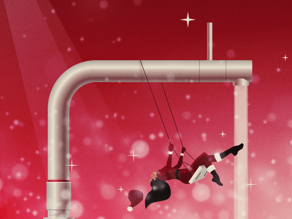 Merry Christmas! animation branding christmas gif girl graphic design merry christmas motion motion graphics quooker steam swing swinging tap water