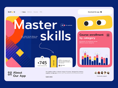 Online learning platform app courses design education elearning figma landing master skills online learning skills ui ux web