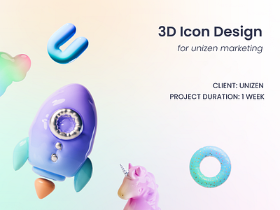 Icon design for Unizen 3d 3d icon 3d illustration icon illustration ui unicorn web3