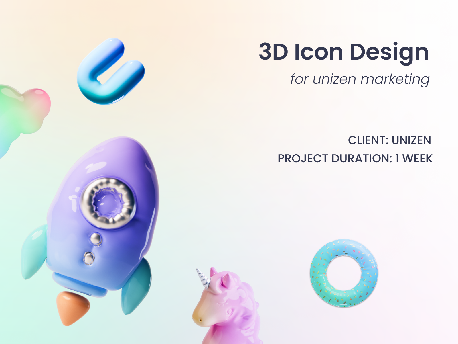 Example of Custom 3D Icon Set For Web & Apps