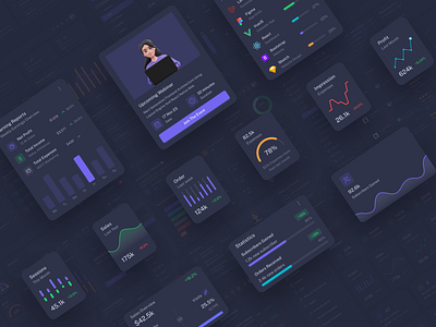 Dashboard Widgets Dark analytics analytics dashboard chart chart widget crm dashboard dark mode dashboard dashboard uikit dashboard widgets ecommerce dashboard figma uikit saas dashboard saas widget statistics dashboard widgets