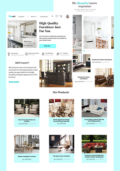 Landing Page - FunOri Furniture beatiful branding colorful design furniture furniture design graphic design interior interior design ui ui design