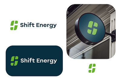 Shift Energy Solar Logo brand branding energy logo green green logo logo design nature logo solar solar logo template