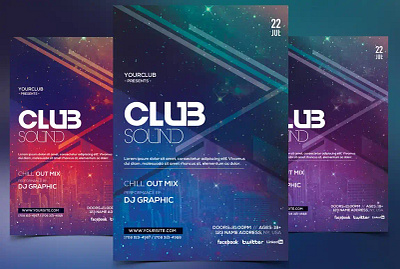 Club Sound - PSD Flyer Template club flyer club psd flyers flyer template nightclub flyers party flyer photoshop flyer psd flyer template