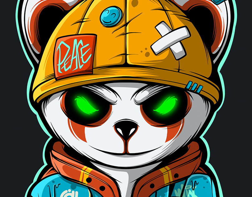 PANDA WORLD art character design digitalillustration icon illustration logo mascot merchandise panda popart sticker streetart urbanart