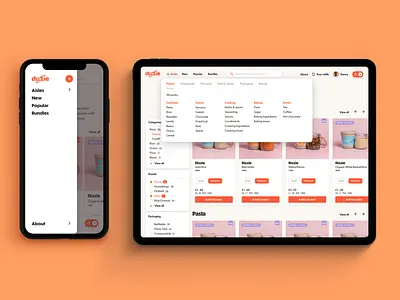 Dizzie - navigation app branding design e commerce graphic design interface logo menu navigation typography ui ux