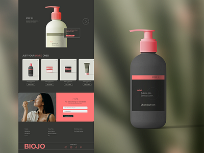 BIOJO: Organic Skincare landing branding e commerce landing organic skincare ui web design