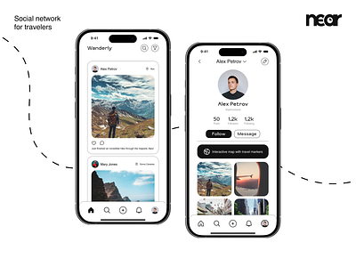 Social Network for Travelers Mobile iOS App Design adventure app app design creative design design inspiration digital nomad explore ios mobile app design mobile design product design social social media social network travel travel app traveler ui ux uxui