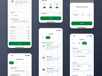 Oshahn - Load Handling App app app design insurance load location logestic login mobile app order origin price product design tracking vehicle