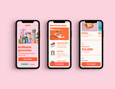 Dizzie - Homepage app branding design e commerce food graphic design illustration interface logo product typography ui ux vector webdesign
