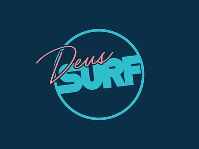 Surf Badge Design 80s apparel badge badge design beach blue california deus deus x logo design script skate snow surf t shirt water waves