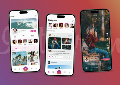 Instagram Redesign Concept adobe app redesign appdesign branding concept design graphic design insta instagram mobile app redesign social media app uiux